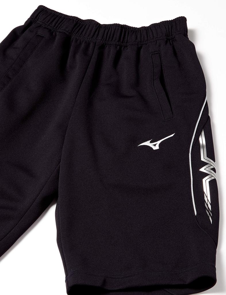 Mizuno Training Wear Size Deep Navy x S Warm-Up Shorts, Moisture-Wicking, Quick-Drying, Unisex, 14, Silver, 32JD8011,
