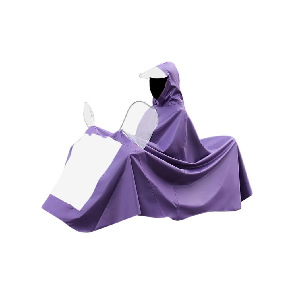 Extended Thickened One Piece Motorcycle Rain Poncho for Electric Scooter Dual Rider Outdoor Riding Waterproof Cover
