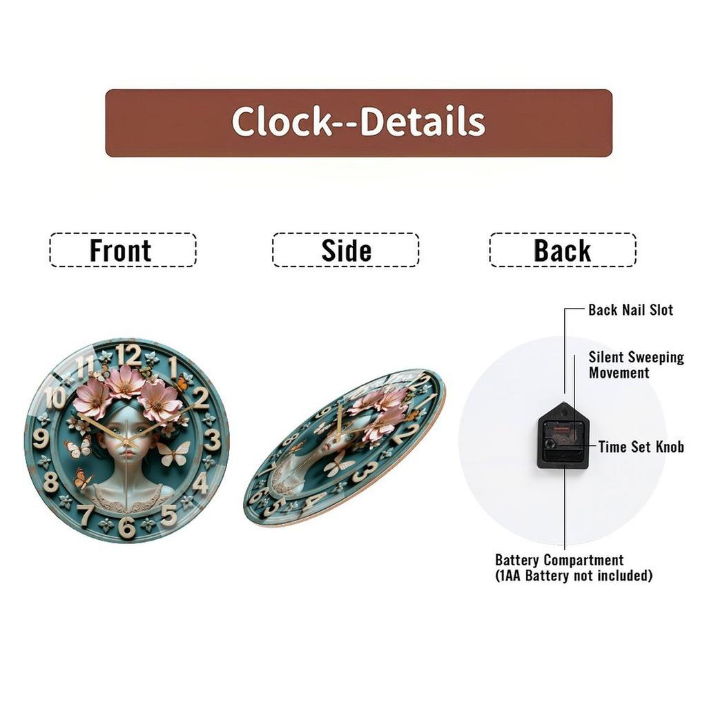 Professional 30x30cm Glass Wall Clock with Customizable Dial and Hands Color
