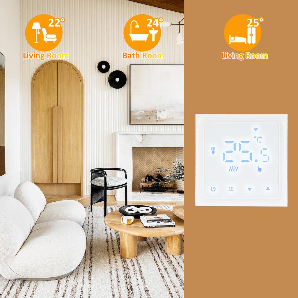 HY610-WIFI Smart Heating Thermostat Digital Temperature Controller Mobile Phone APP Control Touchscreen LCD Display Weekly Programmable Thermostat Ant