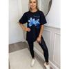 Oversized T Shirt Black Blue Orchid Floral Print Simple Joy Since 1999 Unleash The Beast Within Text Design Casual Wear For Women  Streetwear Fashion