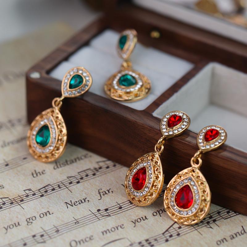 Crystal Jewelry Sets Water Drop Necklace Earring for Woman Wedding Jewelry Accessory Valentine Gifts