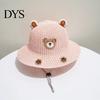 Toddler Beach Accessories Cute Animals Straw Sun Hats for Kids, UV Protection Fishing Hat, Wide Hat Brim Cartoon Bucket Breathable Summer Outdoor