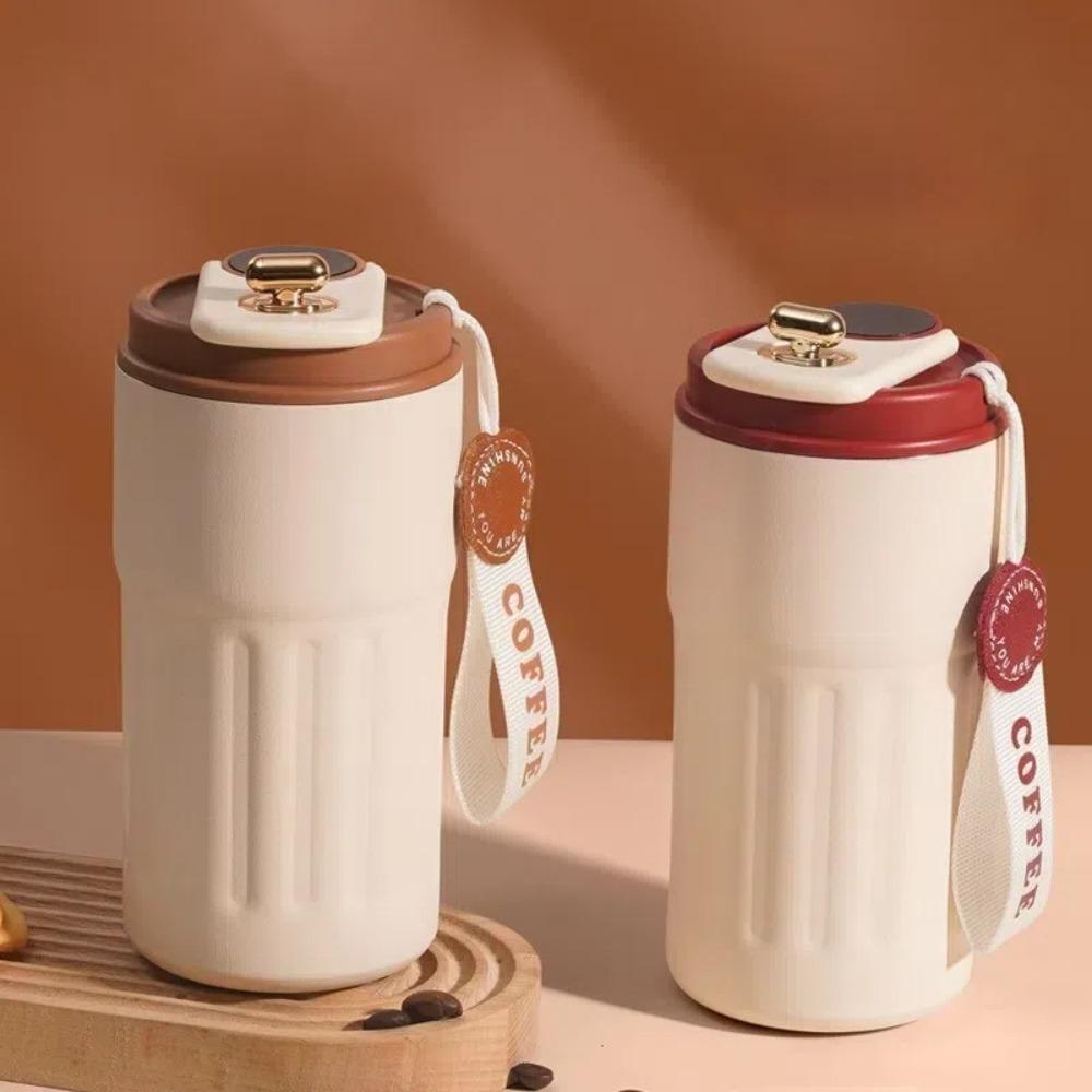 Digital Display Insulation Cup Stainless Steel Carrying Water Cup Coffee Bottle  Birthday Gifts