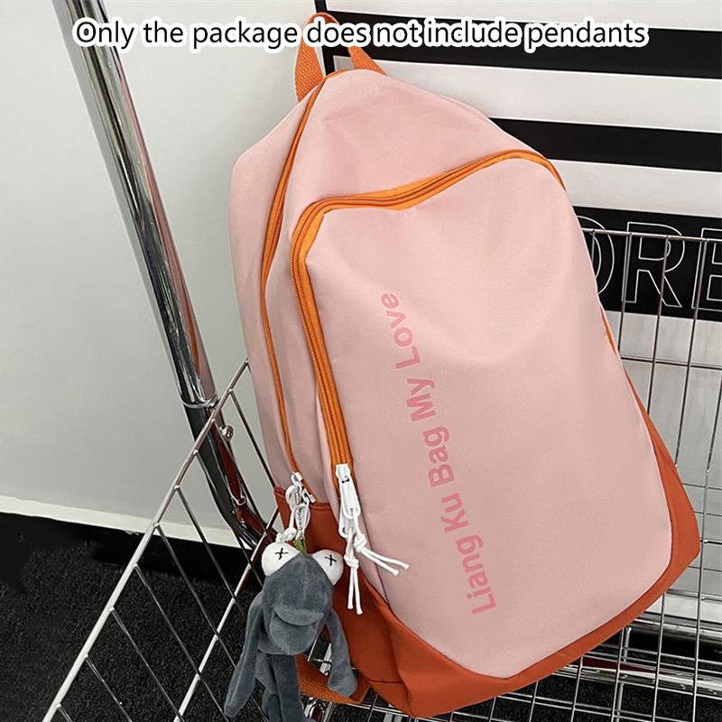 Women S  Backpack Large Capacity Waterproof Student Bag Couple Travel Bag розовый