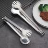 Pinces alimentaires en acier inoxydable avec embouts en silicone rouge
