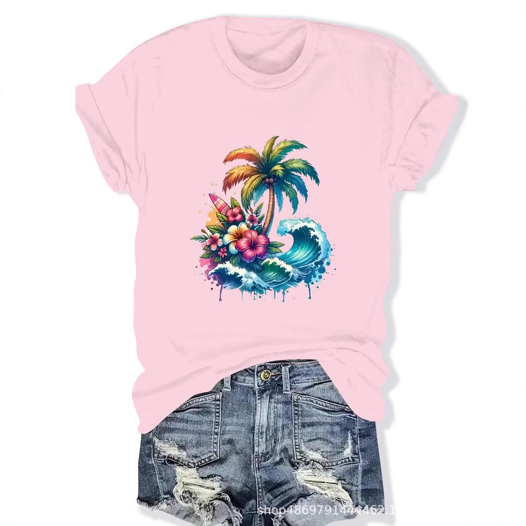 

Women s Fashion Round Neck T-Shirt M чёрный