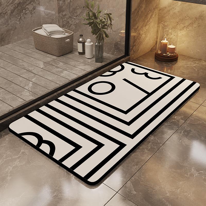 Silt Mold Absorbent Bath Mat, Bathroom Floor Absorbent Foot Mat, Dirt-resistant and Slip-resistant Floor Mat