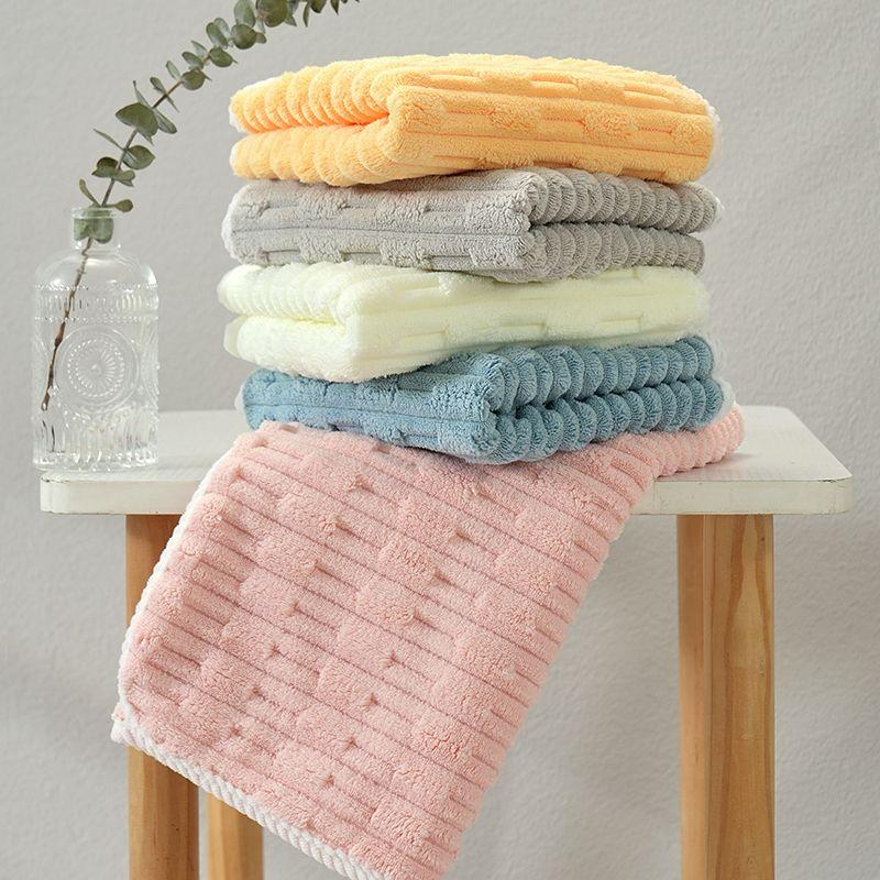 5 Stück schnelltrocknendes, weiches, saugfähiges, fusselfreies, verdicktes Handtuch aus Bambus-Fleece für den Einsatz im Schlafsaal, Gesichtshandtuch zum Waschen des Gesichts