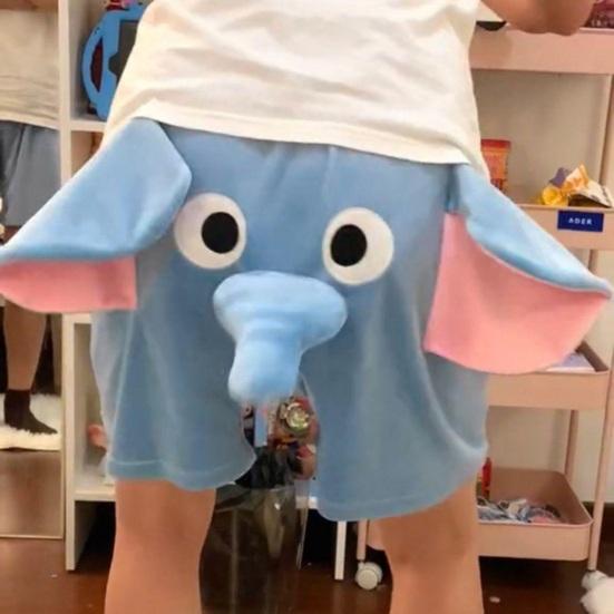 thumbnail image 2 of Pajama Bottoms Men Elephant Cartoon Funny Sleepwear Homewear With Big Nose And Ears Soft Homewear Prank Gifts For Couples At Men's Clothing Store 2 of 13