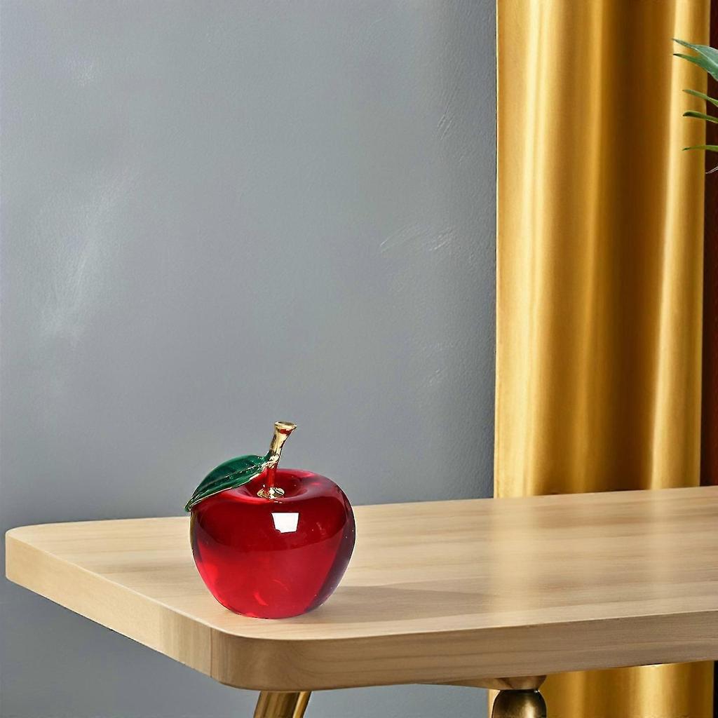 Fruit Showpiece for Decoration 2Pcs Crystal Fruit Sculpture Made of Glass