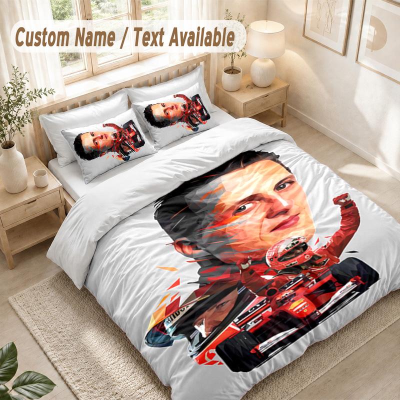 Michael Schumacher Bettwäsche-Set, 1 Bettbezug & 2 Kissenbezüge Weich Bequem Schlafzimmer Heimtextilien Dekor
