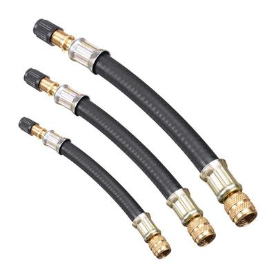1PC Flexible Rubber Tyre Valve Extension 100mm 150mm 210mm Twin Wheel Lorry Van Bus Adapter Car Motorcycle Bike Accessories