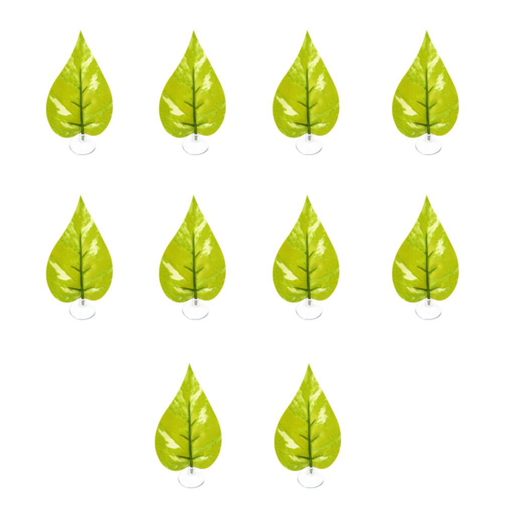 Artificial Leaves Decorative Plant with Suction Cup Colorful Leaf Decors for Fish Tanks Ornaments Plant for Terrarium