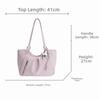 High Quality Casual Shoulder Bag PU Leather Khaki Color Handbag Polka Dot Lightweight Tote Bag