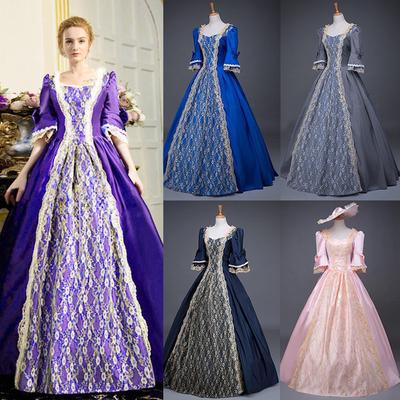 Robe gothique vintage pour femmes, robe de princesse de cour rétro Steampunk à manches mi-longues