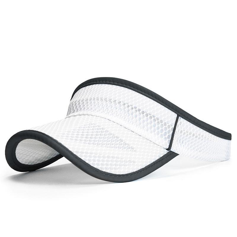 Unisex Striped Breathable Wide Brim Summer Mesh Baseball Cap Quick-Drying Running Sports PVC Adjustable Adjustable белый