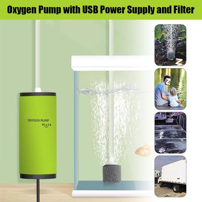 Super Silent Usb Aquarium Air Pump Fish Tank Oxygen Pump with Built-In Filter for Small Medium Tanks Quiet Aerator for Fish Tank