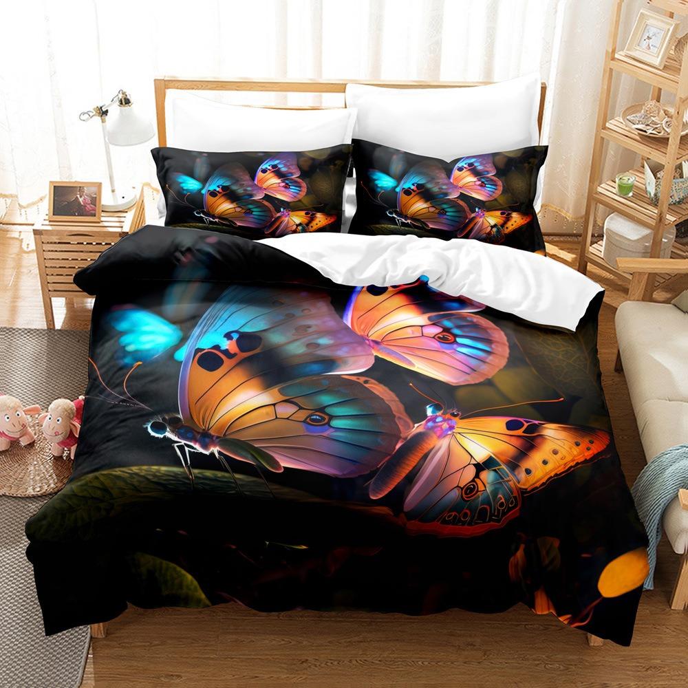 Butterfly Bedding Set 3D Women and Girls Duvet and Pillow Covers Full Size Luxury Cover Queen and King Bed Cover Gifts