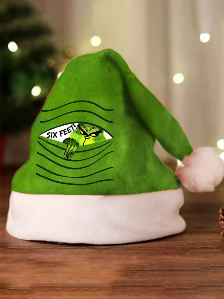 Grinch Green Christmas Hat With Thick Double Sided Velvet For Winter Holiday Celebration