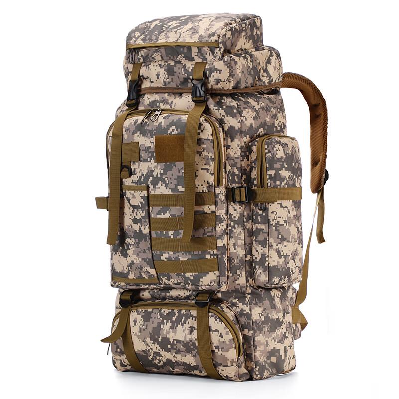 Kuzhe 80L Taktischer Camouflage Wasserdichter Reise-Wanderrucksack
