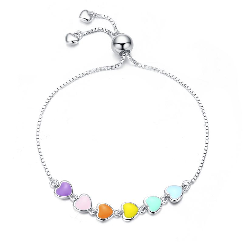 WOSTU 925 Silver European Simple CZ Ear Buckles Heart Hoop Earrings for Women Wedding Gift Minimalism Jewelry E737