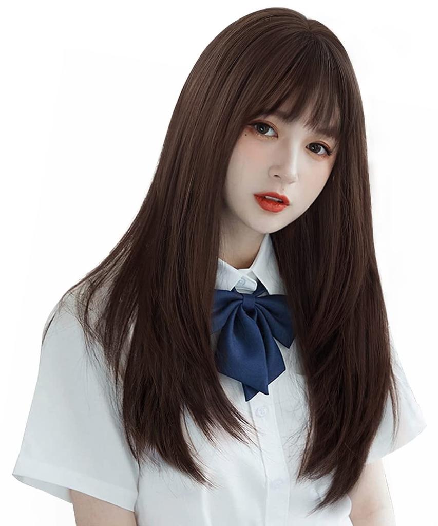 AISI HAIR Wig Long Straight Wig Full Wig Wig Long Hair Natural Heat Resistant Everyday Harajuku Lolita Cosplay Wig Halloween Cute Small Face Net Gift