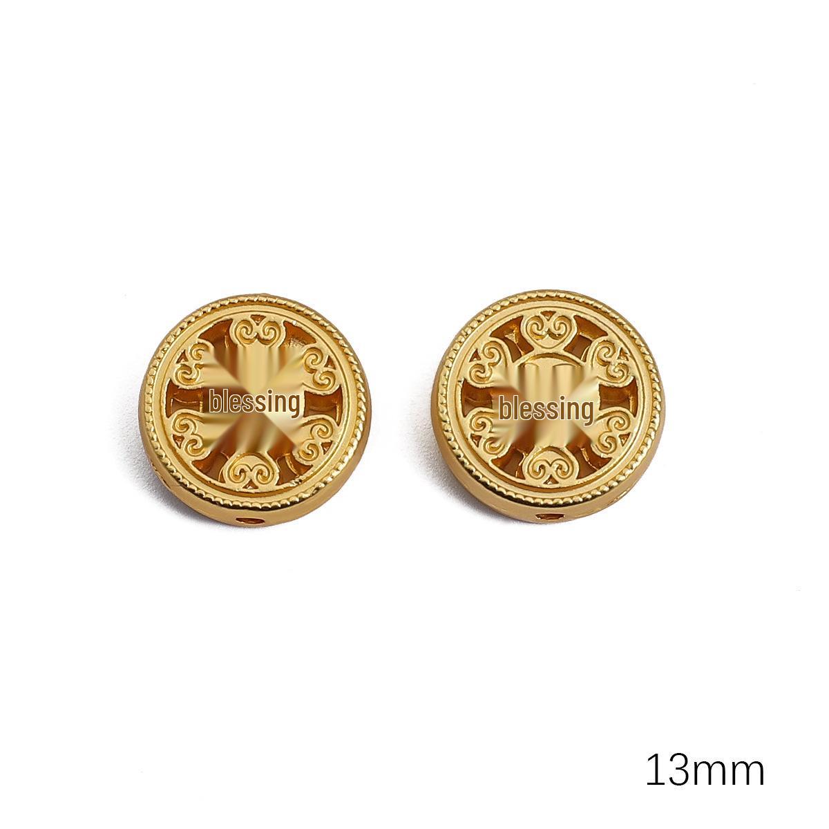 

Покрытые медью бусины-спейсеры из песочного золота «Пять императоров» и подвеска «Мир» – ручная работа, благоприятная пластина для привлечения богатства и благословений. Gold 1 pc/package