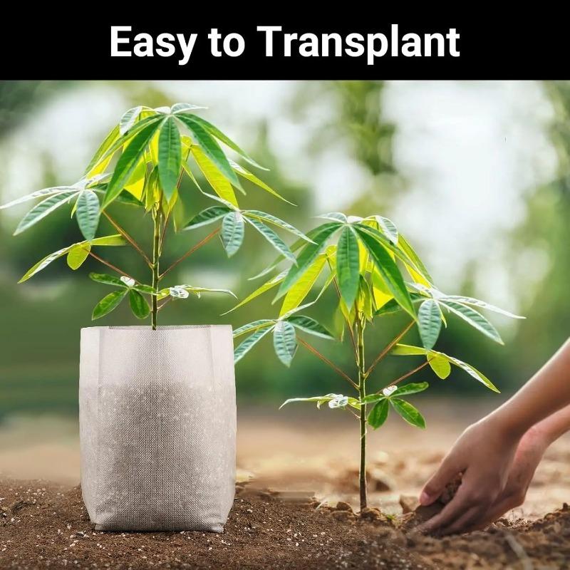 100PCS Breathable Plant Nursery Bags Biodegradable Grow Pots Fabric Seedling Containers Home Gardening Essentials