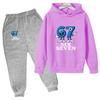 Six Seven Funny Number Print Kids Spring Autumn Casual 2pcs Hoodie+Pants Tracksuits 2-13 Years Boys Girls Daily Outfits Clothes