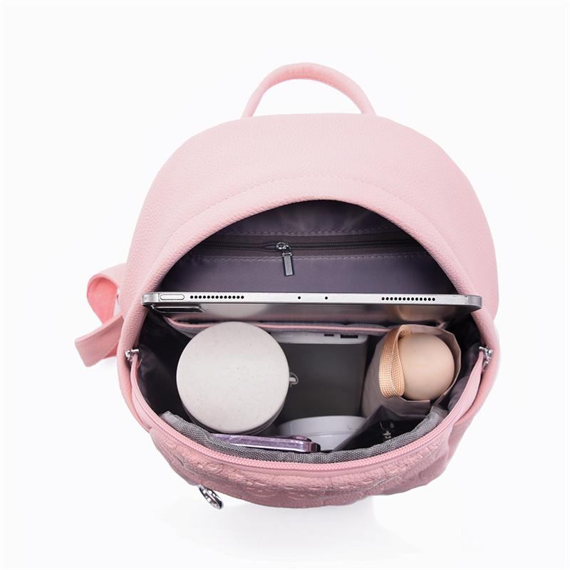 Women's Backpack Woven Pattern Backpack Large Capacity PU Schoolbag