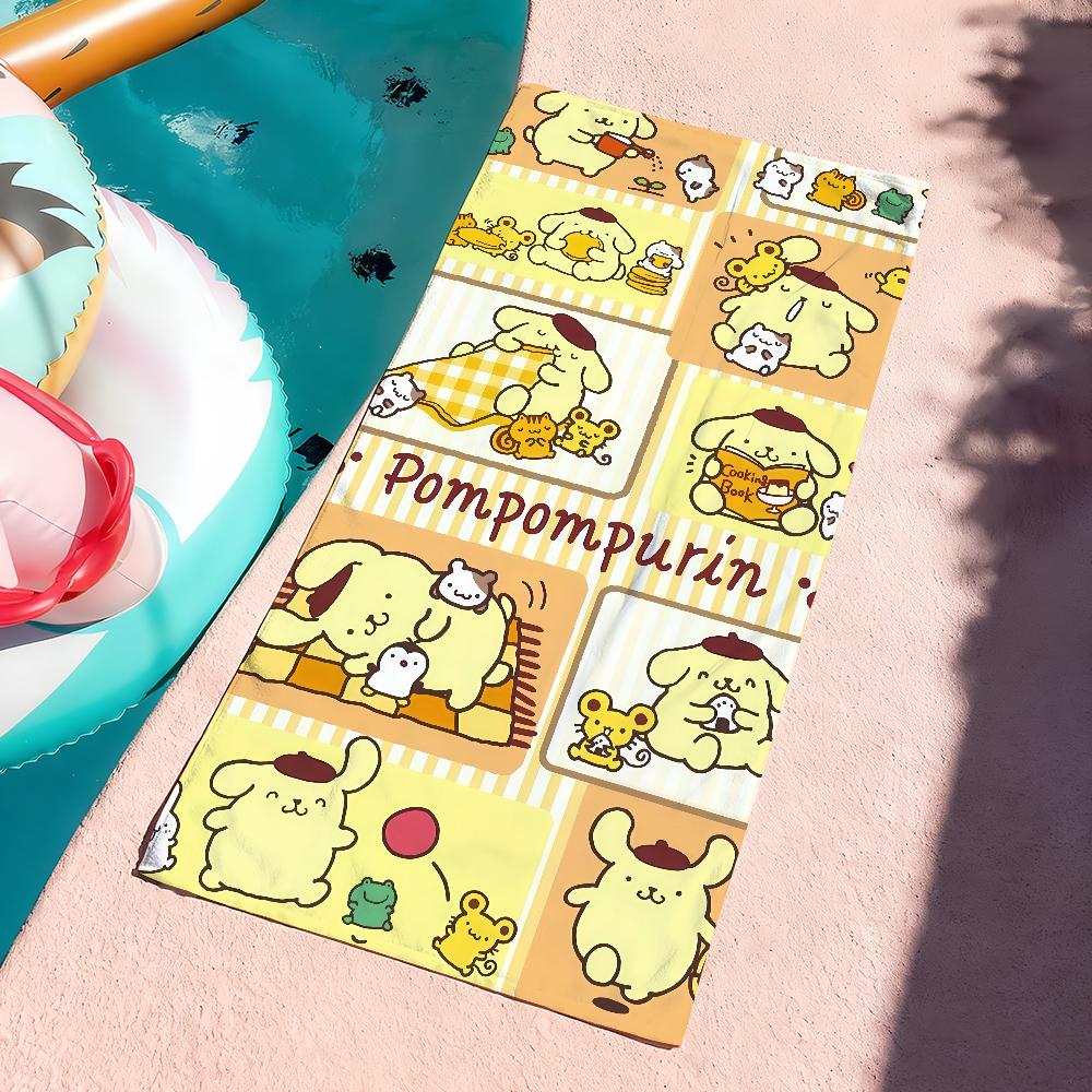 Sa Cute Cartoon P-Pompompurin-S Towel Quick Dry Soft Yoga Swimming Fitness Mountain Climbing Large Beach Towels
