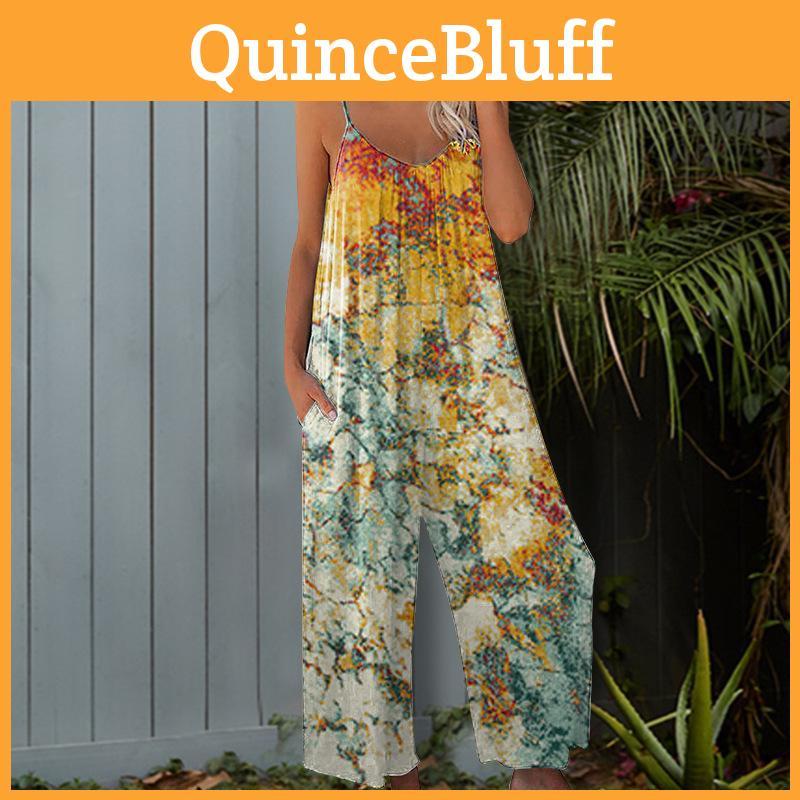 Womens Top Halter Jumpsuit Ihuasu Jumpsuit Tiedye Wideleg Pants