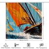 Colorful Sailboat Shower Curtainartistic Bath Decor For Your Home Waterproof Fabric Material With Hooks Included