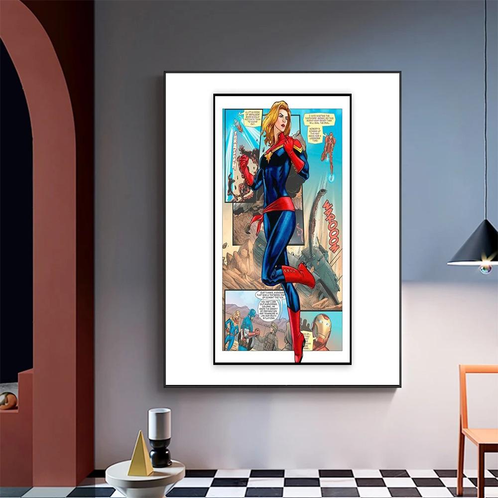 Marvel Movie Poster Spiderman Canvas Painting Iron Man Hulk Wall Art Print Kids Room Decoration Modern Home Decor Gift