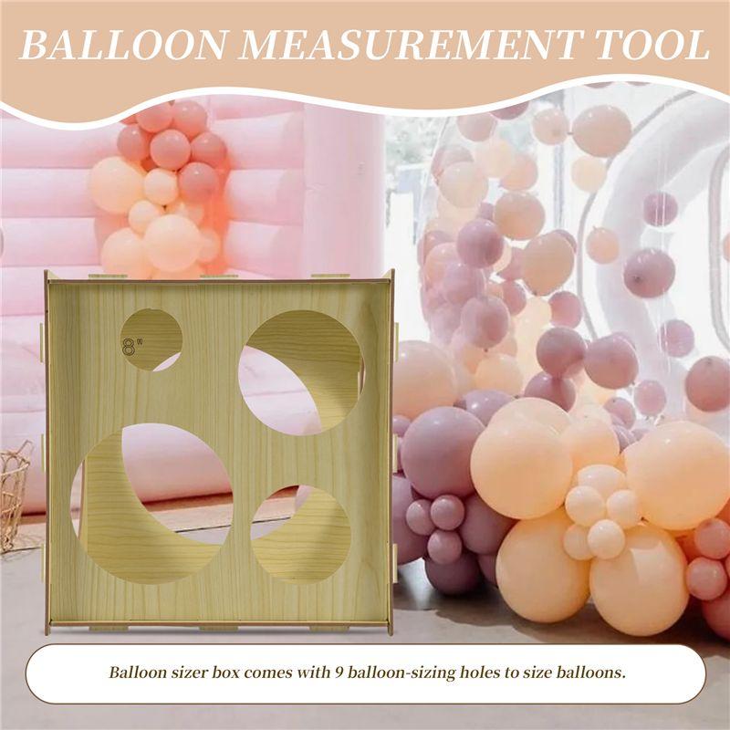 M-Modern-9 Holes Collapsible Balloon Sizer Box Measurement Tool Stable 2-10 Inch For Birthday Wedding Party
