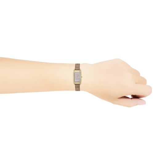 Coach CADIE Women's 28mm Watch with White Pearl Dial, Stainless Steel, and Quartz Movement, Brown, 14504028