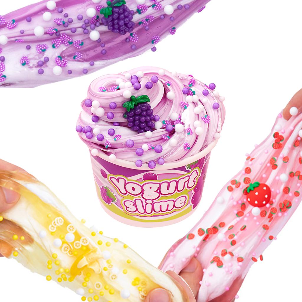 Fango di Cristallo Slime Fango di Seta Nuvola, Gusto e Odore di Frutta Set di Giocattoli Fatti a Mano Delicati per lo Stress Fai-da-Te, Disponibile in 6 Stili tra Cui Scegliere