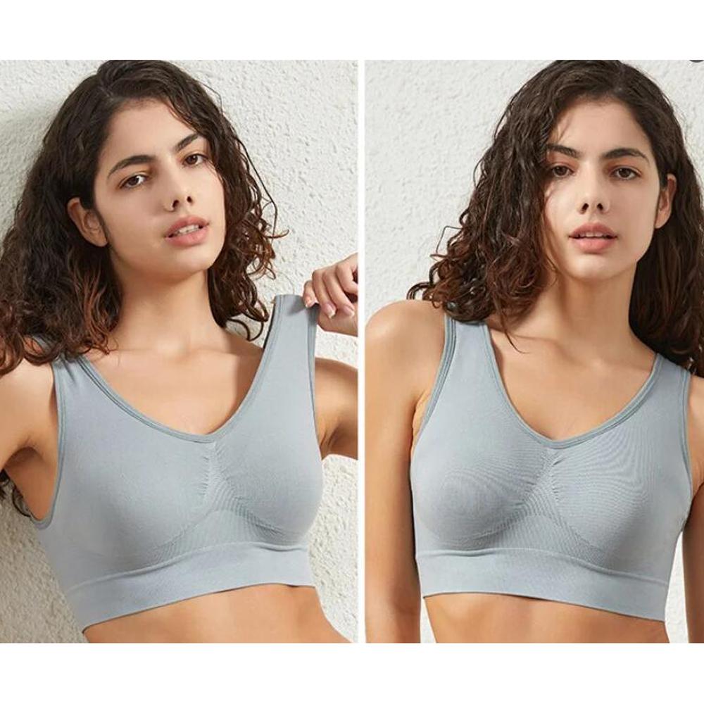 New Women's S-5XL Seamless Bra Push-Up Sports Bra Non-wire Crop Tops Solid Color Sexy Lingerie No Pads Breathable Female Brassiere