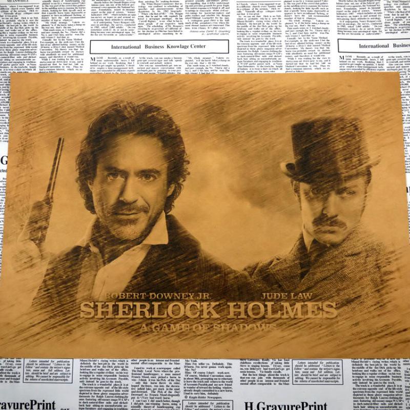 

Large Detective Sherlock Holmes Retro Movie Poster – Nostalgic Kraft Paper Wall Art Yellow Kraft Paper (No Glue) 30X42 cm