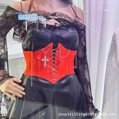 Designer Metallkreuz Elastischer Taillengürtel für Kleider und Anzüge - Europäischer und Amerikanischer Stil