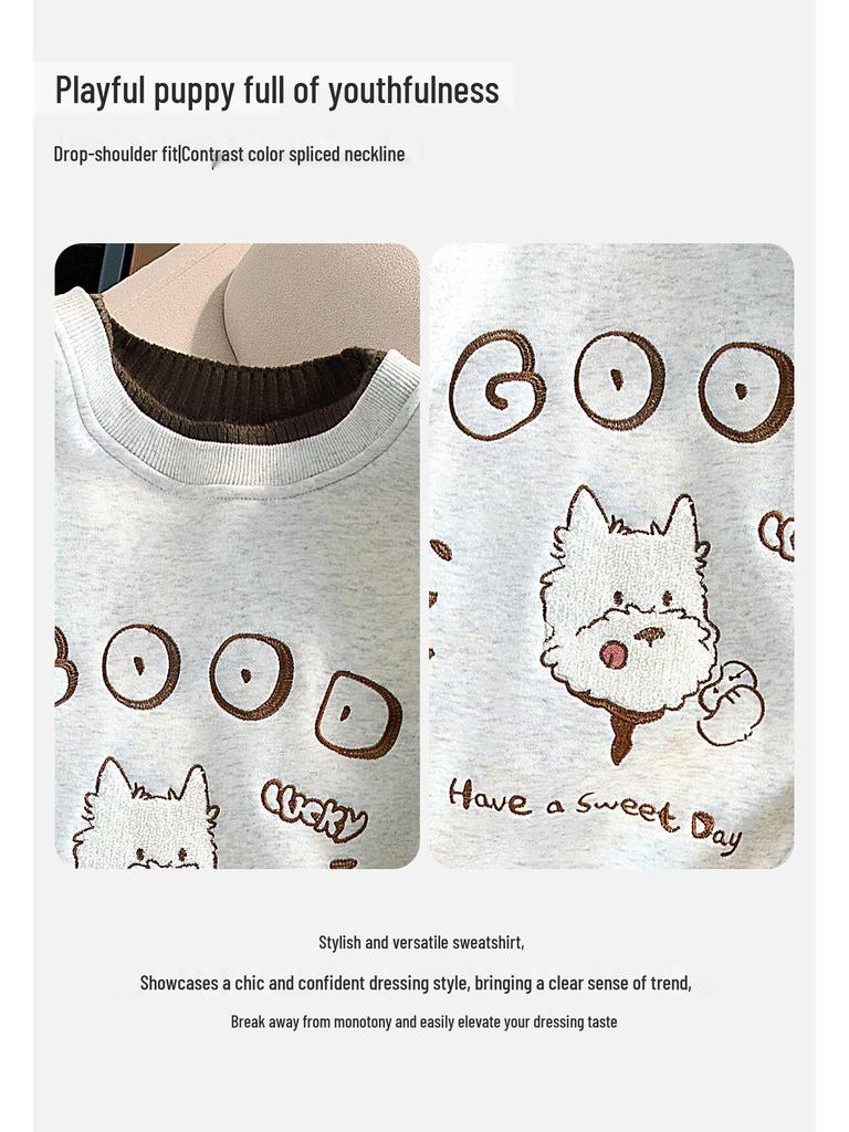 Cypress House Women's Color-block Fleece Round Neck Sweatshirt