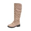 Women's Plus Size Sherpa Lined Western High-Top Chunky Heel Boots