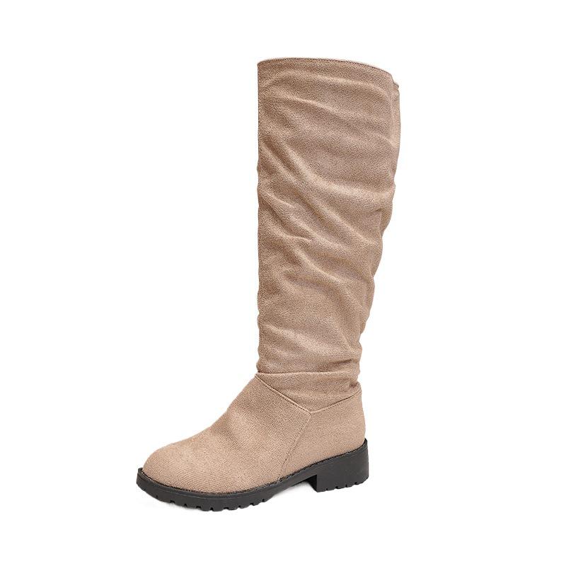 Women's Plus Size Sherpa Lined Western High-Top Chunky Heel Boots