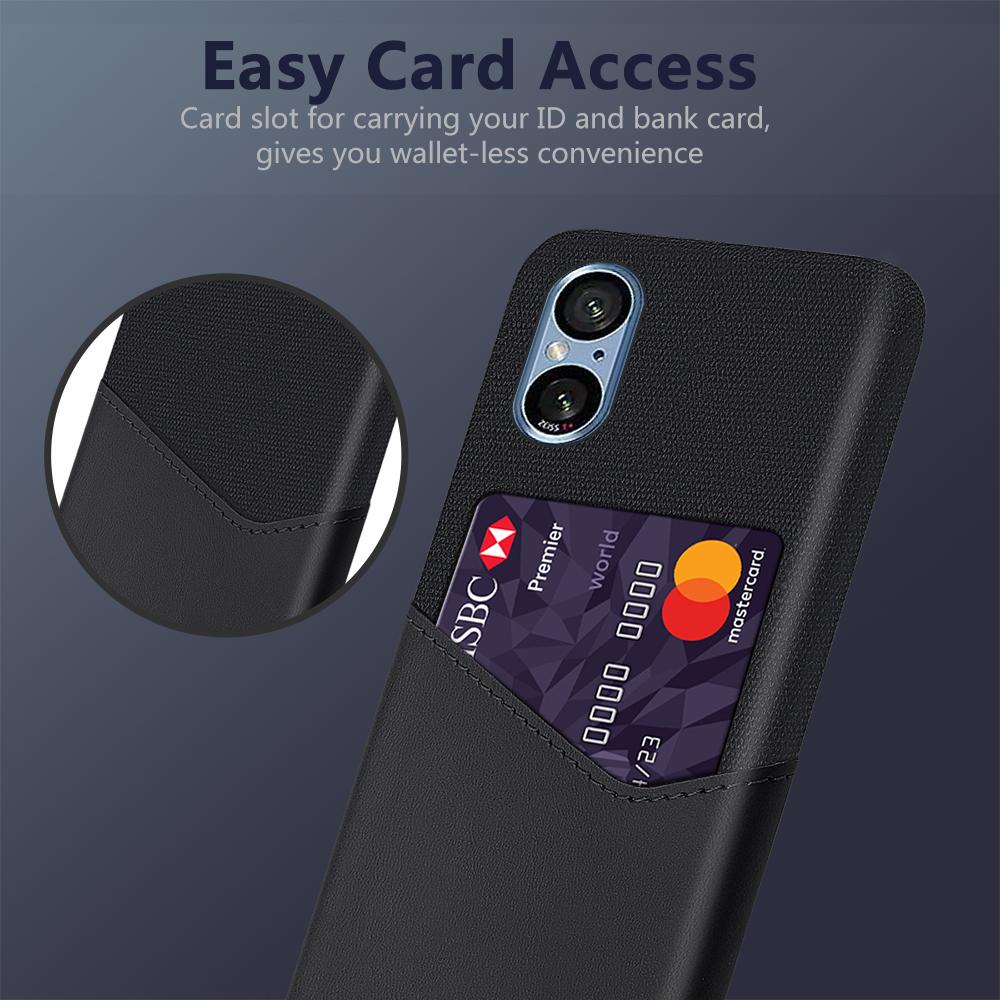Pentru Sony Xperia 5 V Husă Telefon Mobil Suport Card Husă Telefon Pânză+PU+PC Carcasă Protectoare