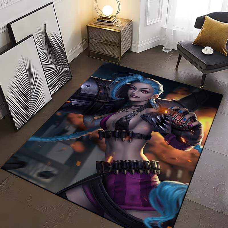 15 Size Game Lol Jinx-x Pattern Rug Carpet for Living Room Bathroom Mat Creative Doormat Carpet for Bedroom Home Decor
