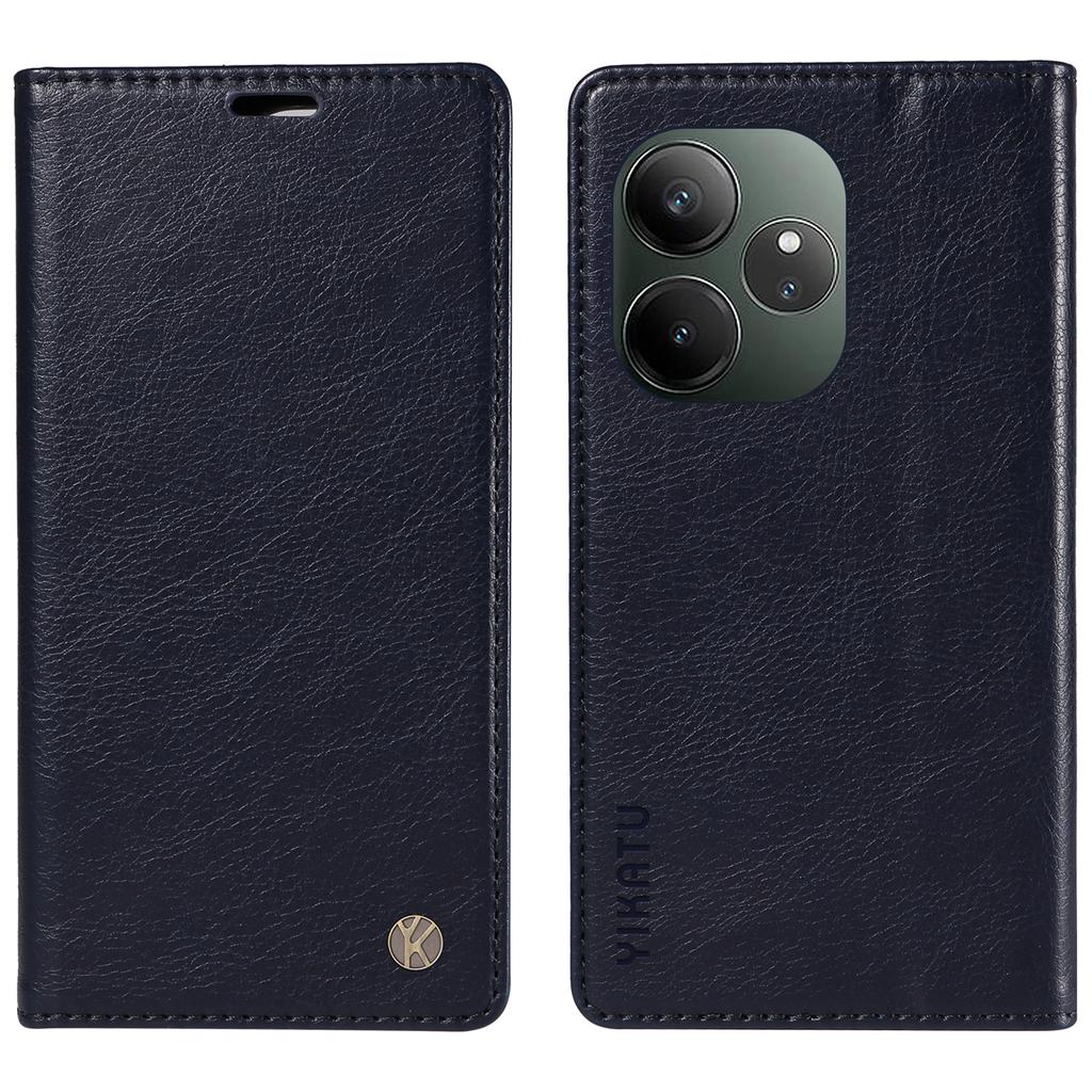 For Realme GT 6 5G Case Card Slots Magnetic Closure Leather Phone Cover Litchi Texture