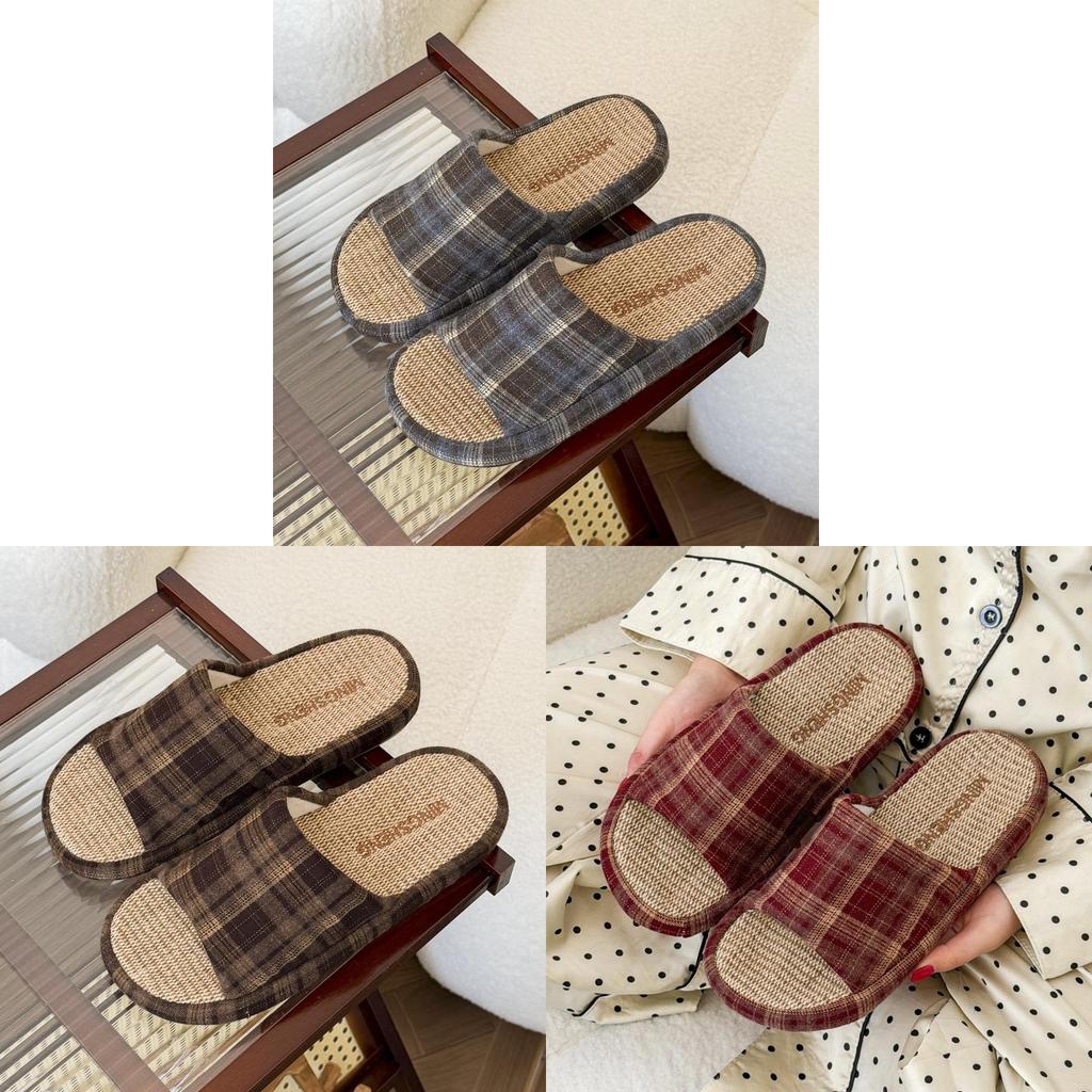 Hanbok Linen Slippers For Adults Nonslip Comfort Home Footwear For Couples