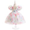 Girls' Dress  Puff Sleeve Princess Dress Children's Floral Dress Mesh Fluffy Dress