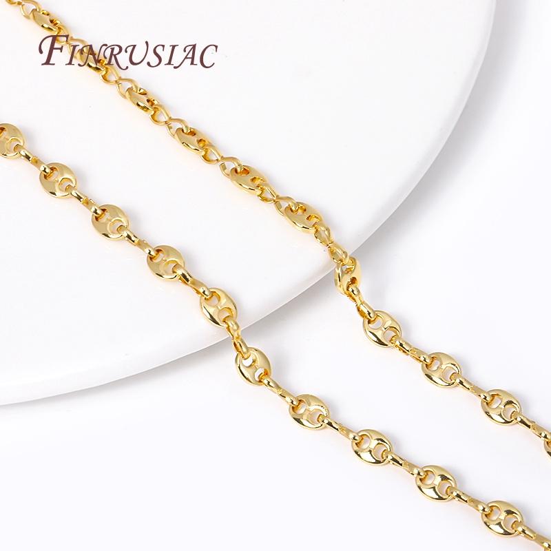 18K Real Gold Plated Metal Chains For Jewelry Pig Nose Chain For Necklace Making DIY Bracelets Accessories,Bulk Chain Thin chain